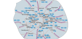 Примерная карта глубин артезианских скважин в Московской области